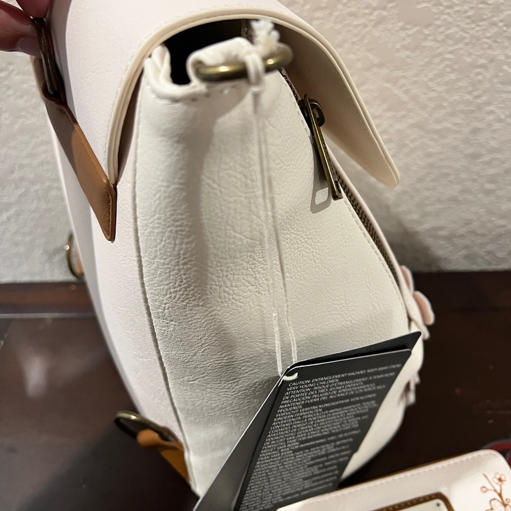 Loungefly Disney Bambi Thumper Cherry Blossom Floral Flap Mini Backpack & Wallet - Picture 8 of 10